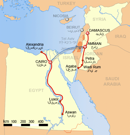 Final itinerary in the Middle East